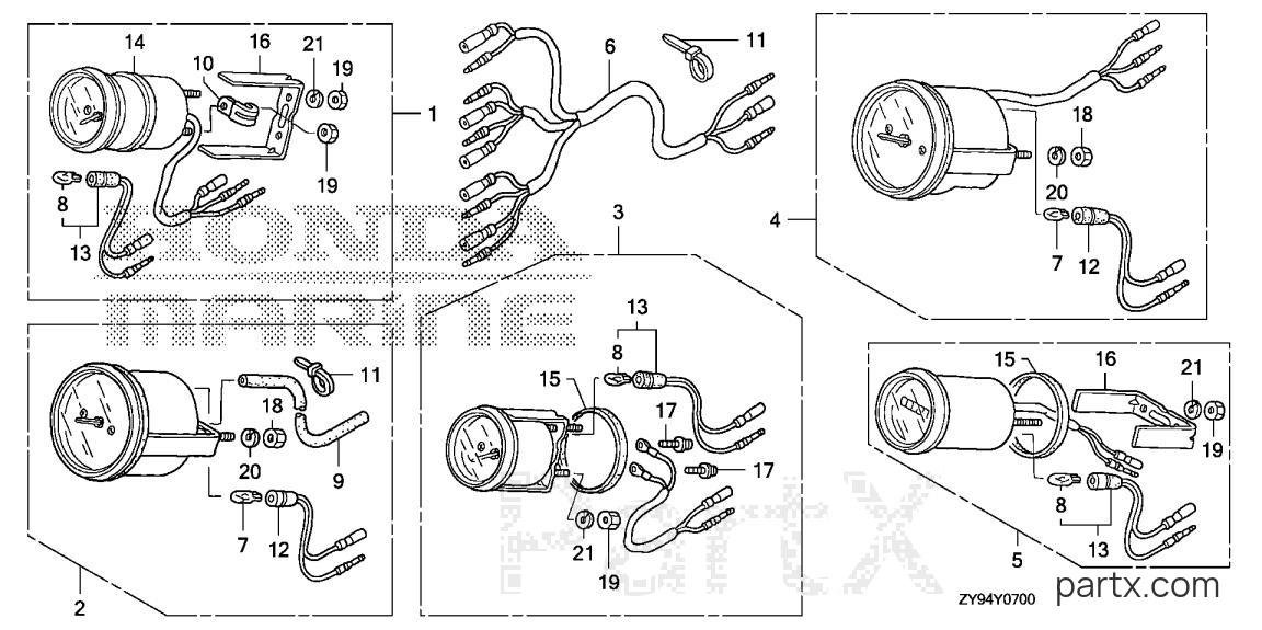 Honda BF90DK0 LHTA - SPEEDOMETER KIT
