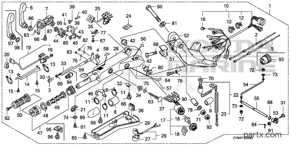 Honda BF90DK0 LRTA - HANDLEBAR KIT
