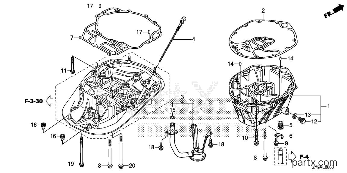 Honda BF100A XRTA - OIL CASE