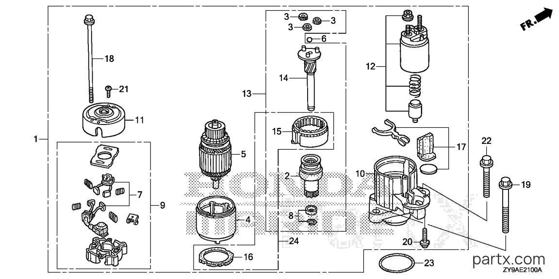 Honda BF90DK2 XRTA - STARTER MOTOR