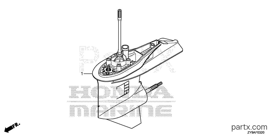 Honda BF90DK2 LRTA - GEAR CASE ASSY.