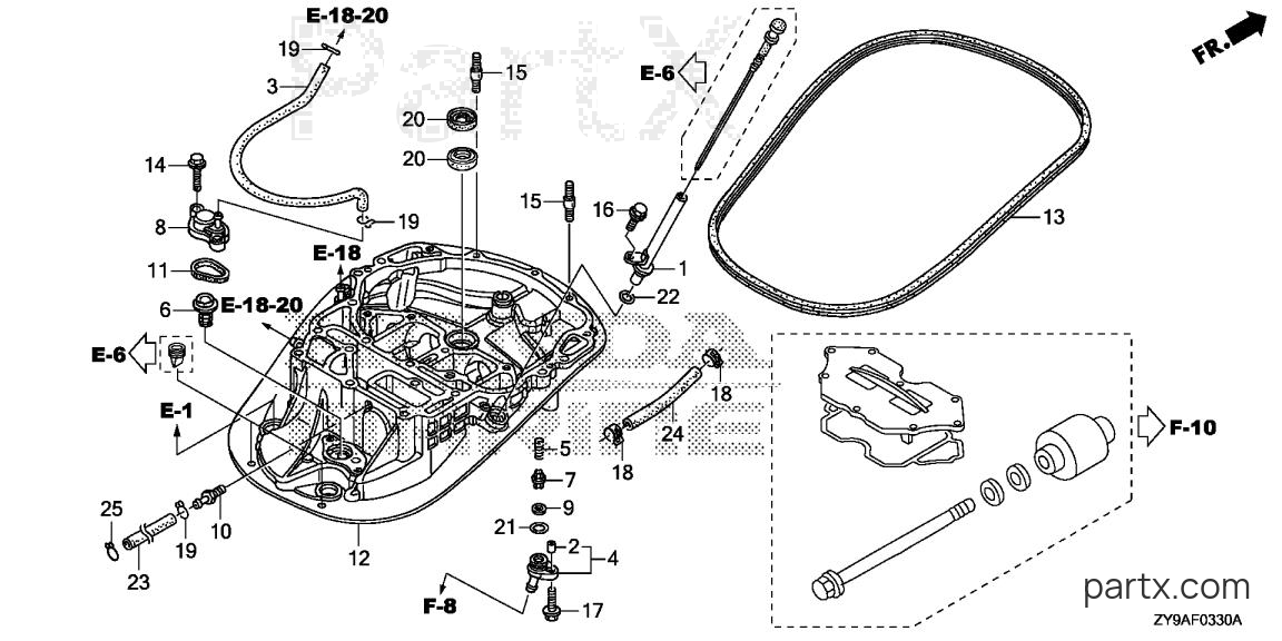 Honda BF75DK2 LRTA - MOUNT CASE