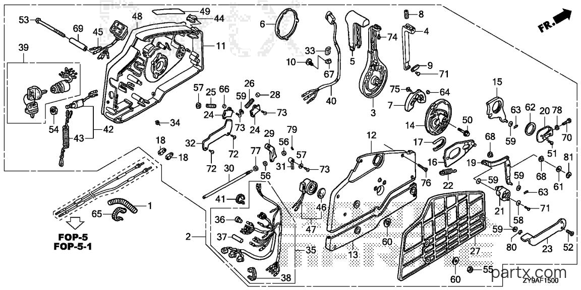 Honda BF90DK4 LRTA - REMOTE CONTROL (HI-LEX) (HANDLE CAP = GRAY)