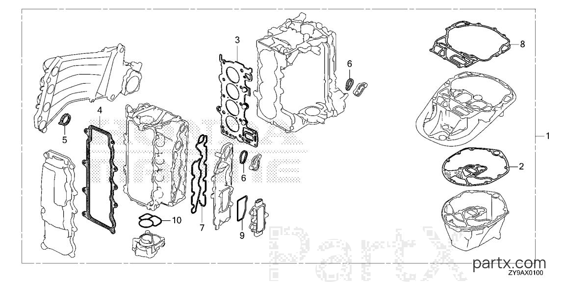 Honda BF90DK4 LRTA - GASKET KIT