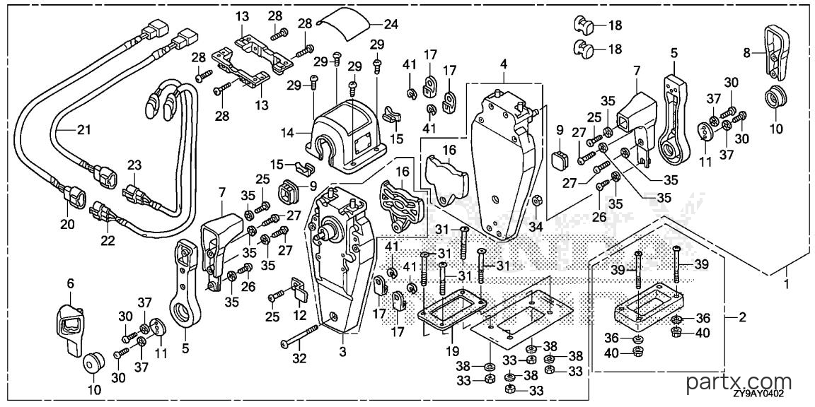 Honda BF100A XRTA - REMOTE CONTROL (TOP MOUNT DUAL TYPE) (R.)