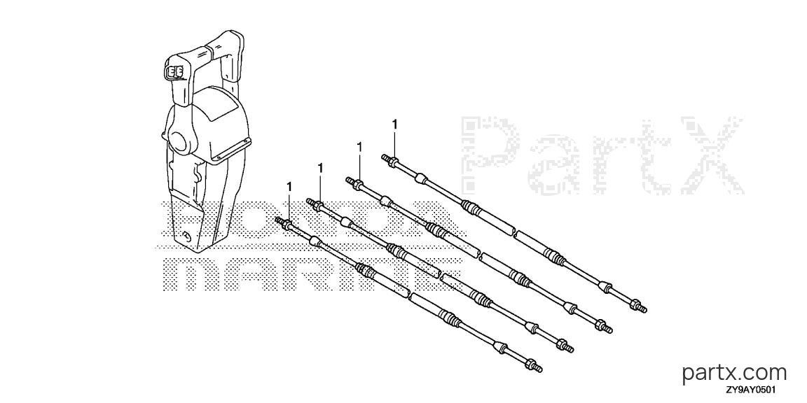 Honda BF100A LRTA - CABLE (DUAL)