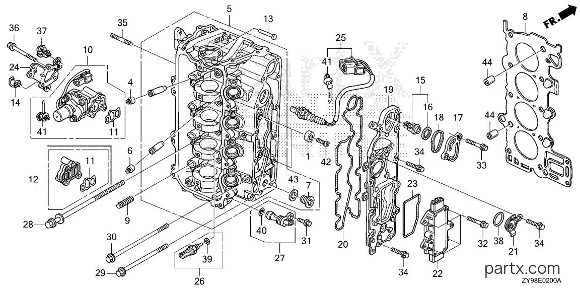 Honda BF90DK5 XRTA - CYLINDER HEAD