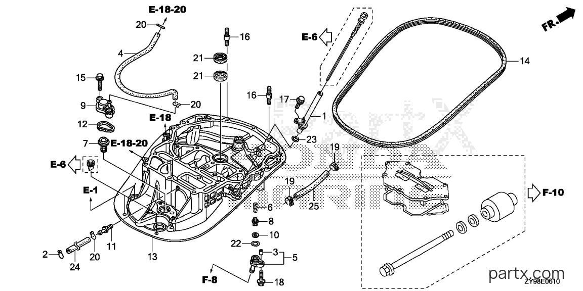 Honda BF100AK1 LRTA - MOUNT CASE
