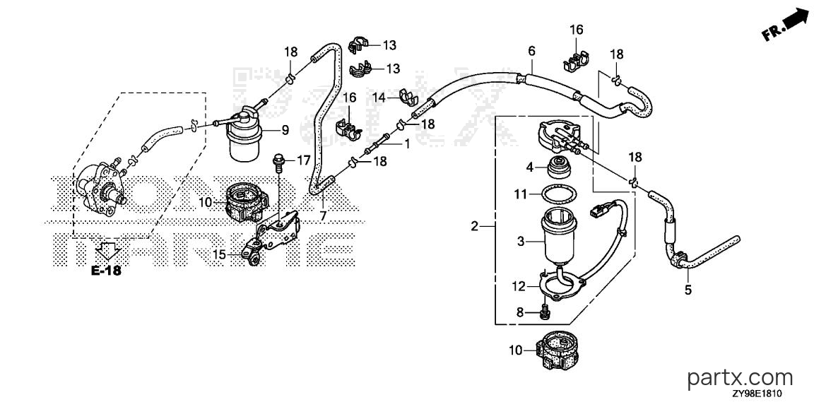 Honda BF90DK5 LRTA - WATER SEPARATOR