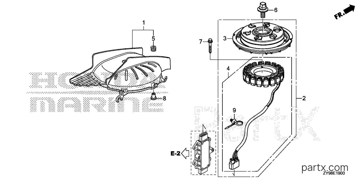 Honda BF75DK4 LRTA - ALTERNATOR