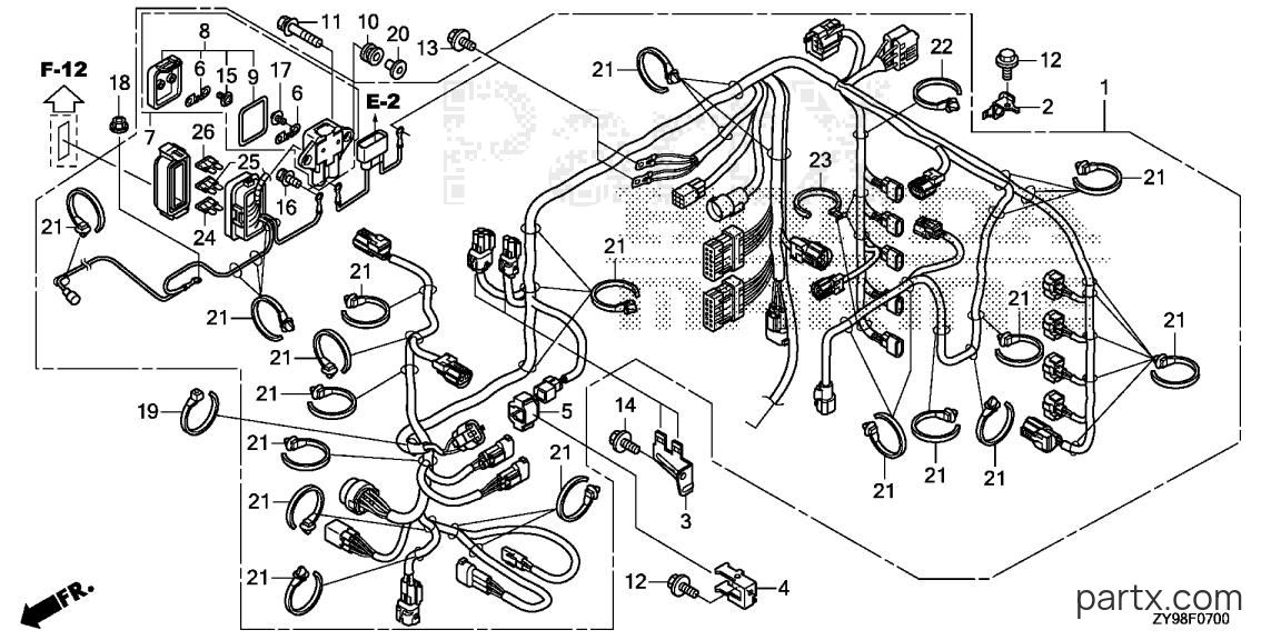 Honda BF75DK4 LRTA - MAIN WIRE HARNESS