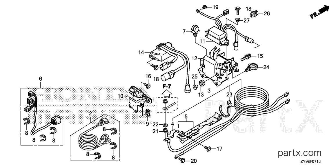 Honda BF90DK5 XRTA - STARTER CABLE