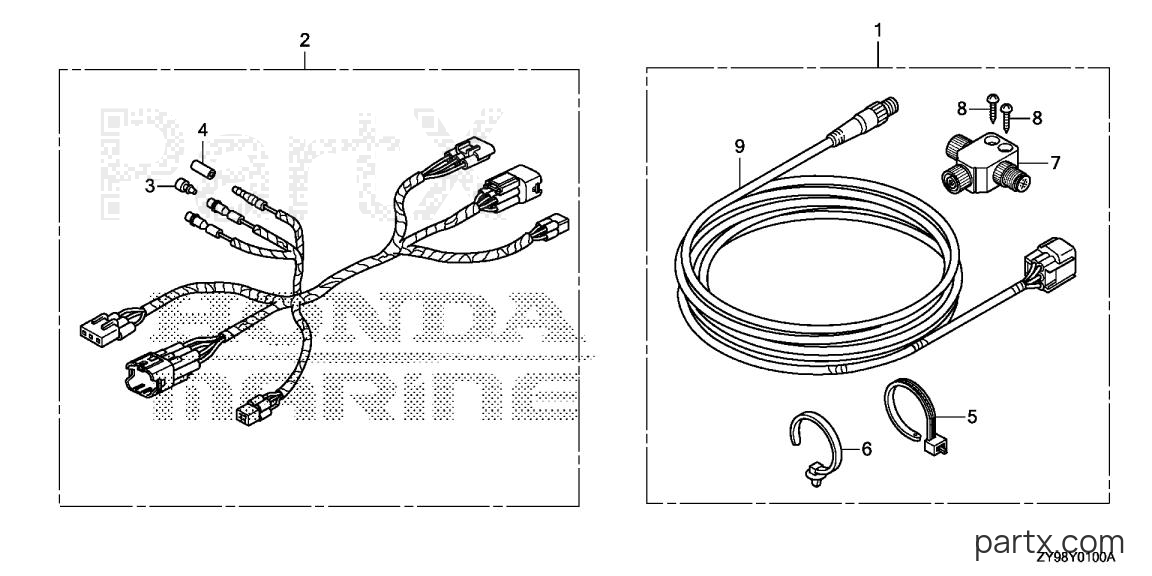Honda BF90DK5 LRTA - INTERFACE CABLE KIT