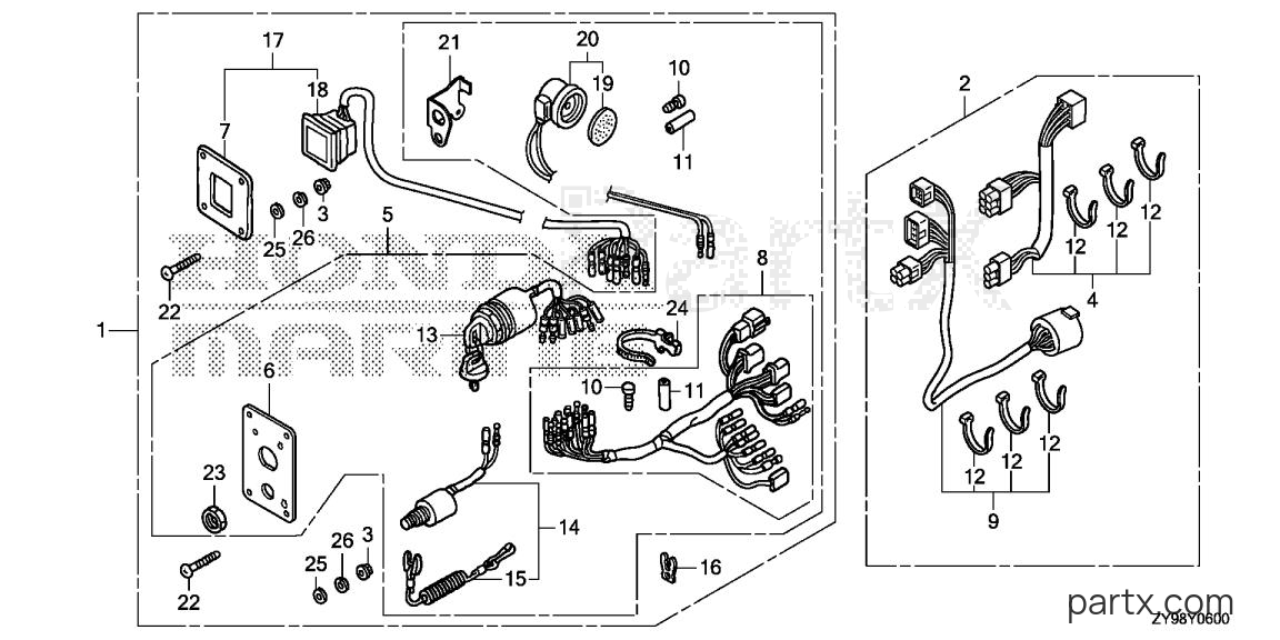 Honda BF90DK5 XRTA - SWITCH PANEL KIT (1)