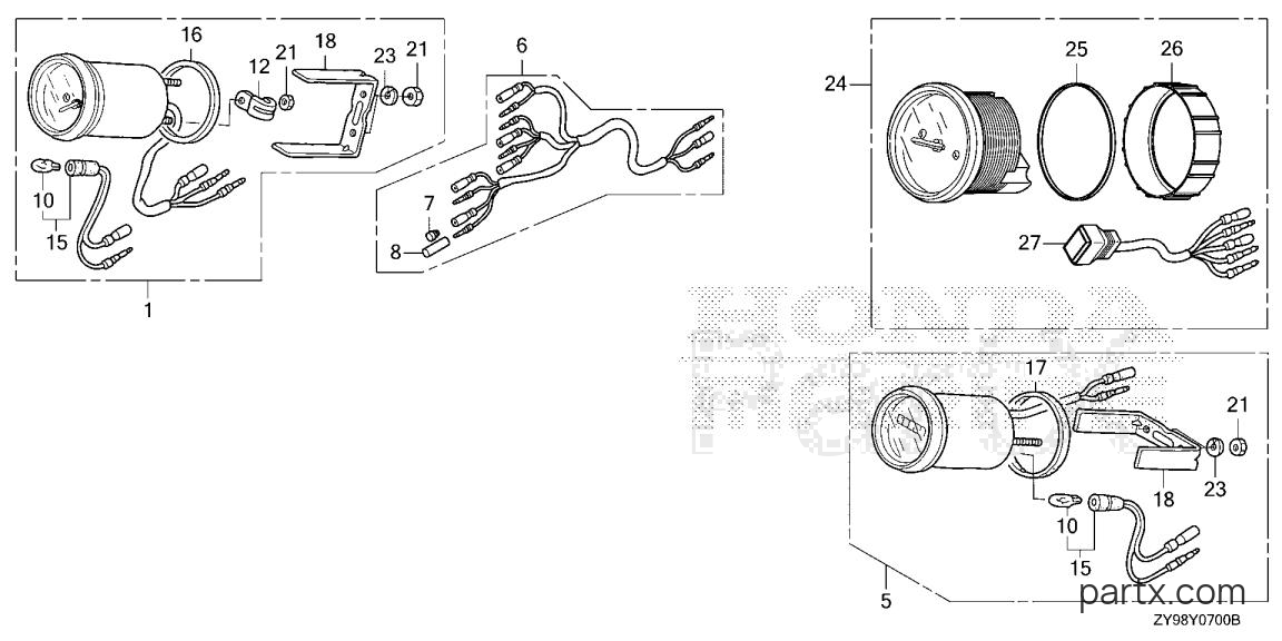 Honda BF75DK4 LRTA - METER KIT