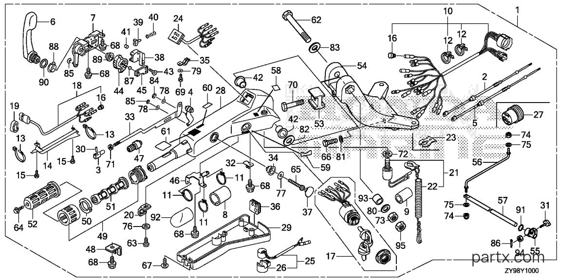 Honda BF100AK1 XRTA - HANDLEBAR KIT