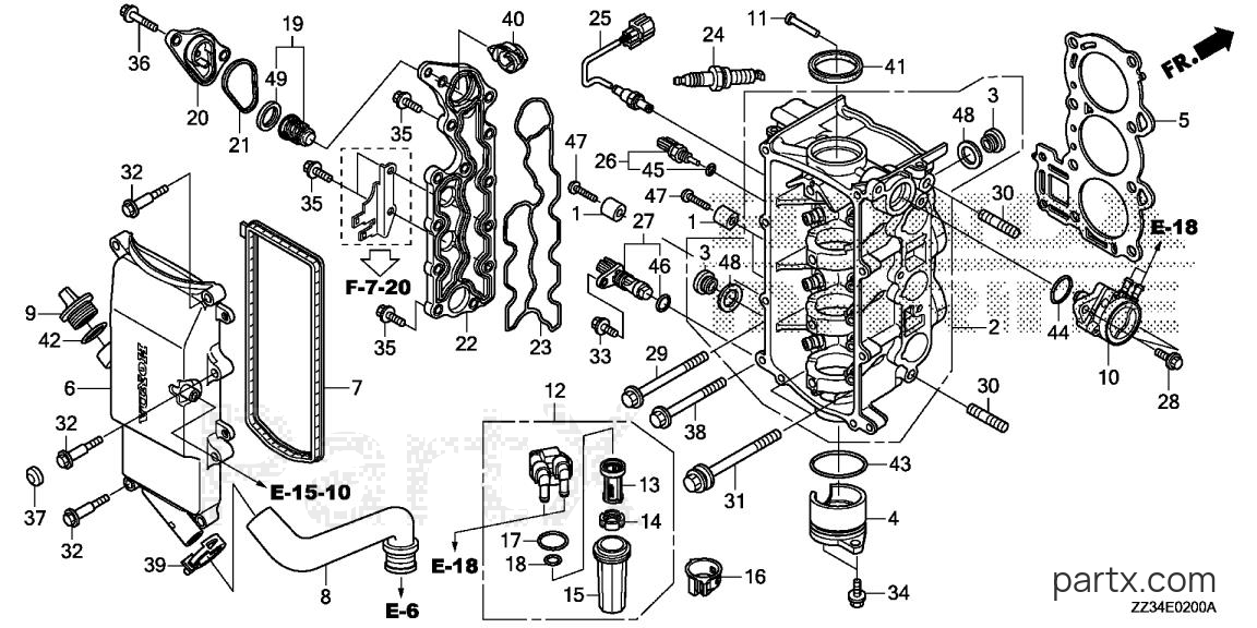Honda BFP60A XRTA - CYLINDER HEAD