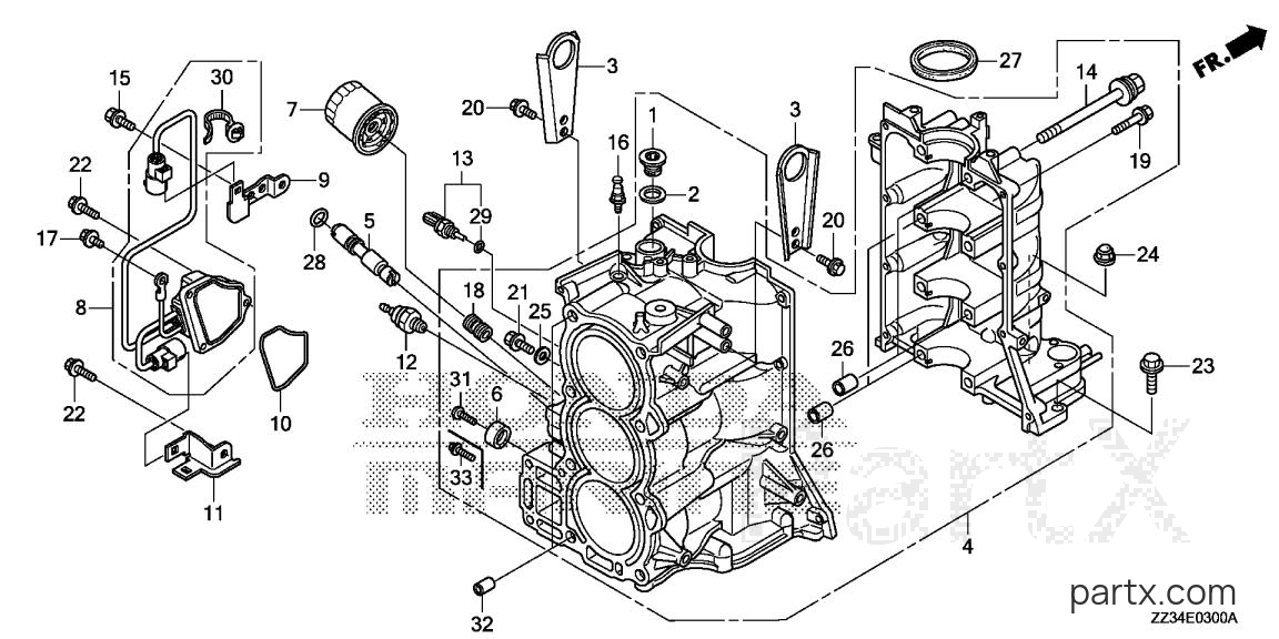 Honda BFP60A LRTA - CYLINDER BLOCK