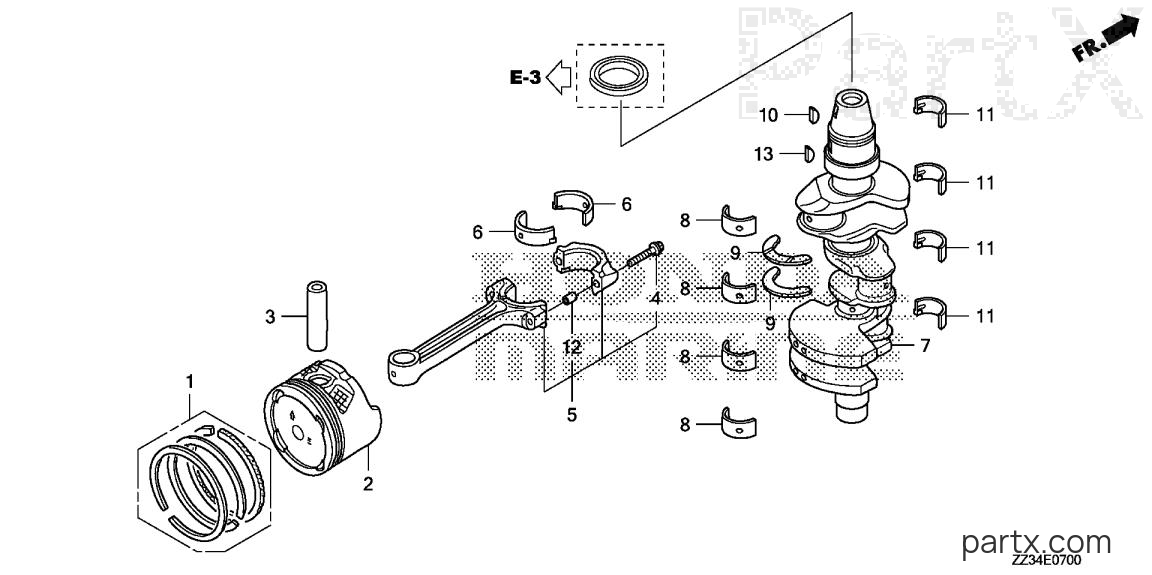 Honda BFP60A LRTA - CRANKSHAFT - PISTON