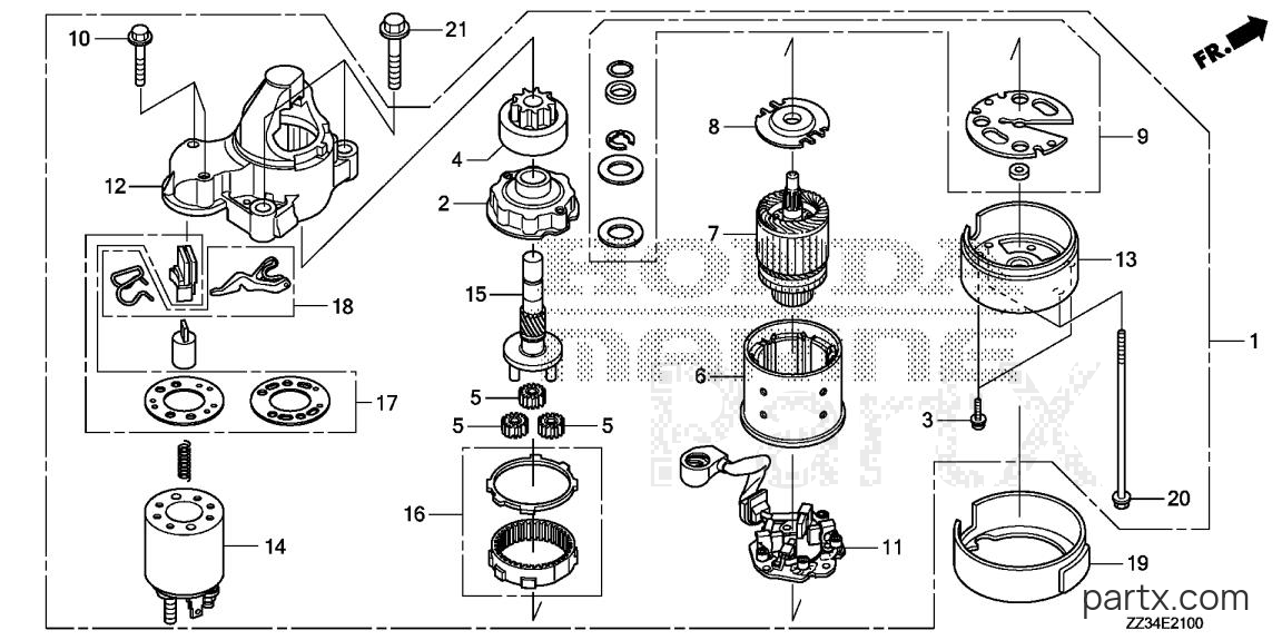 Honda BFP60A LRTA - STARTER MOTOR