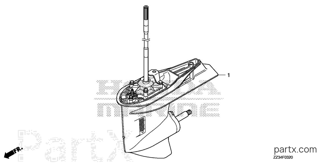 Honda BF60A XRTA - GEAR CASE ASSY.