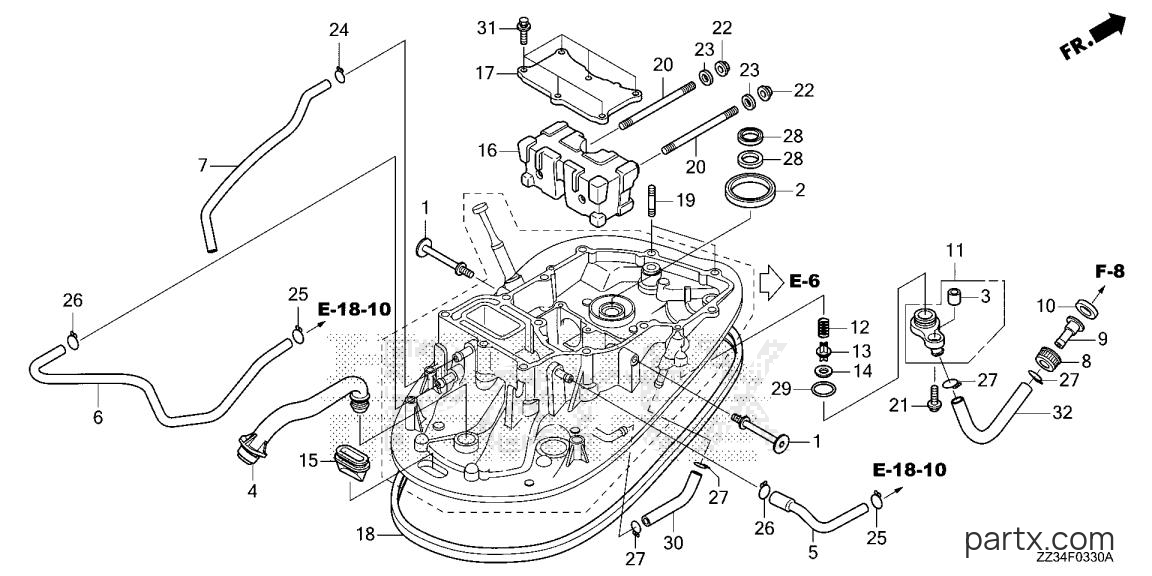 Honda BFP60A LRTA - UPPER RUBBER MOUNT