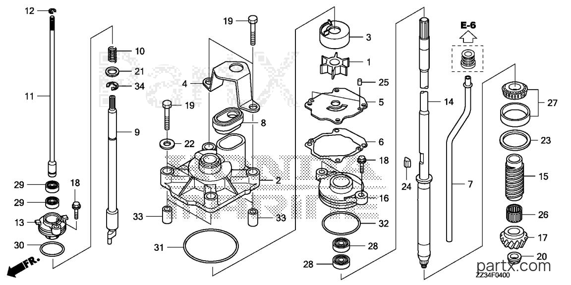 Honda BF60A XRTA - WATER PUMP