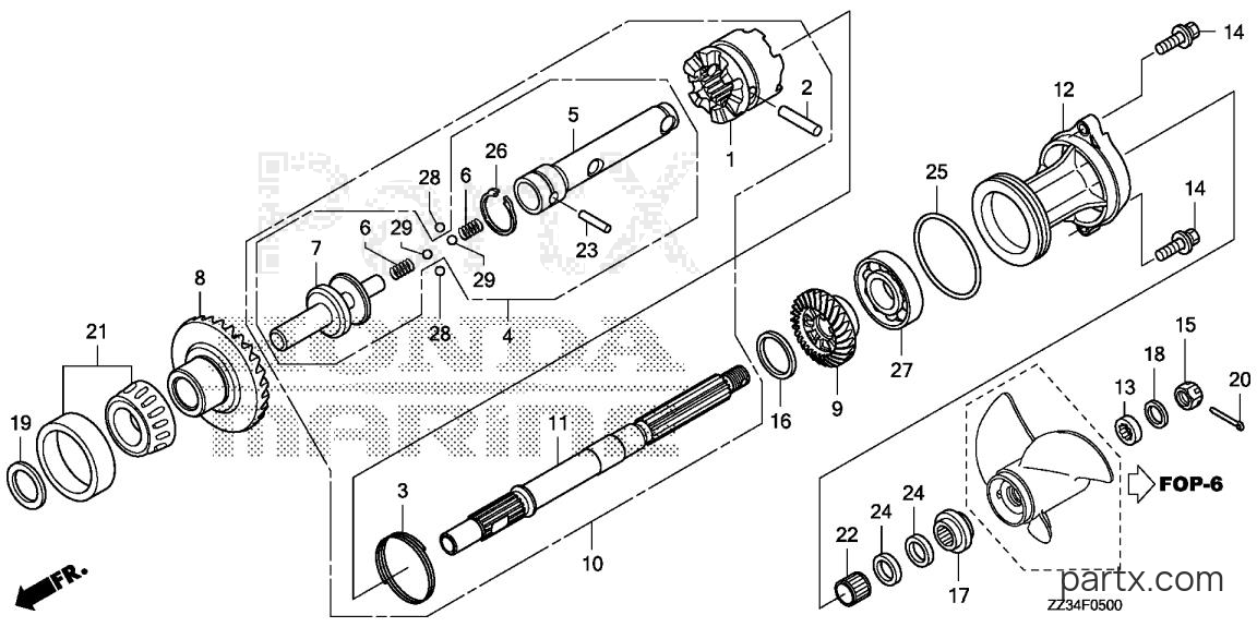 Honda BF60A XRTA - PROPELLER SHAFT
