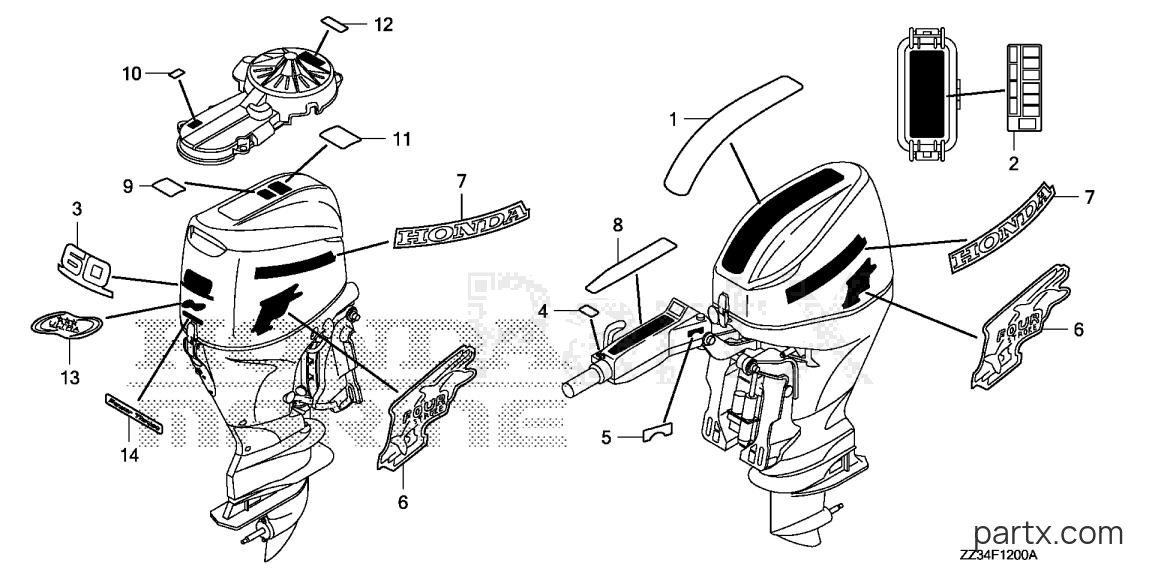 Honda BF60A XRTA - LABEL