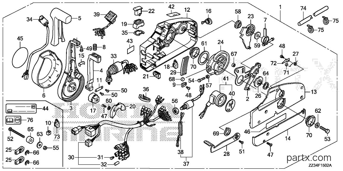 Honda BFP60A LRTA - REMOTE CONTROL BOX (NHK MEC) (HANDLE CAP = CH