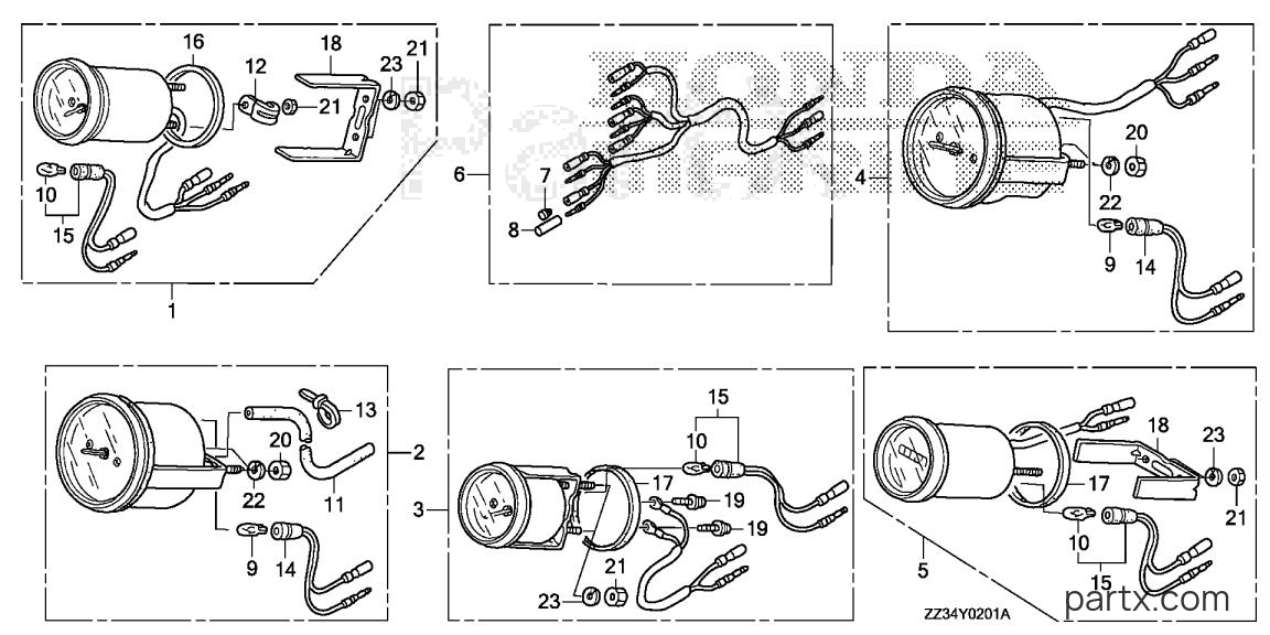 Honda BFP60A XRTA - METER KIT (ANALOG)
