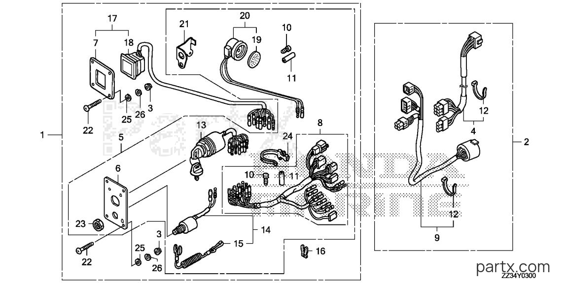 Honda BFP60A LRTB - SWITCH PANEL KIT (1)