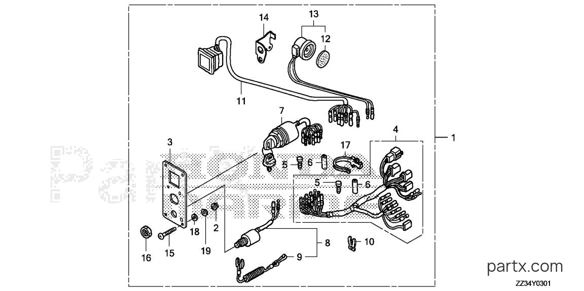 Honda BF60A XRTA - SWITCH PANEL KIT (2)
