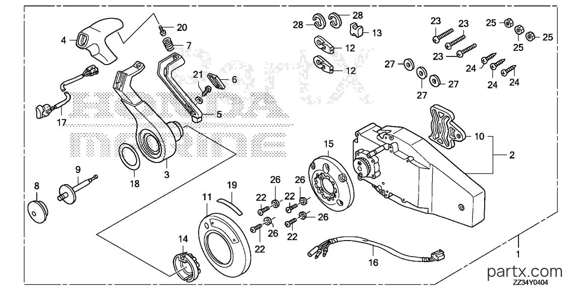 Honda BFP60A XRTA - REMOTE CONTROL BOX (FLUSH MOUNT TYPE) (R.)