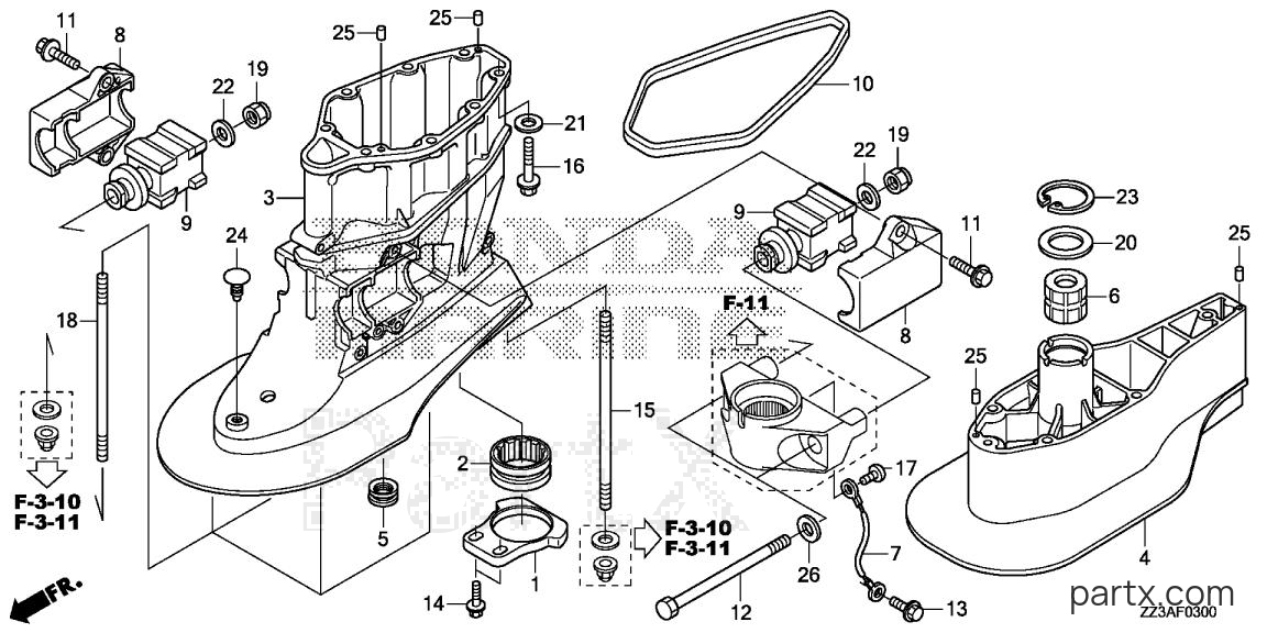 Honda BF60AK1 LRTA - EXTENSION CASE