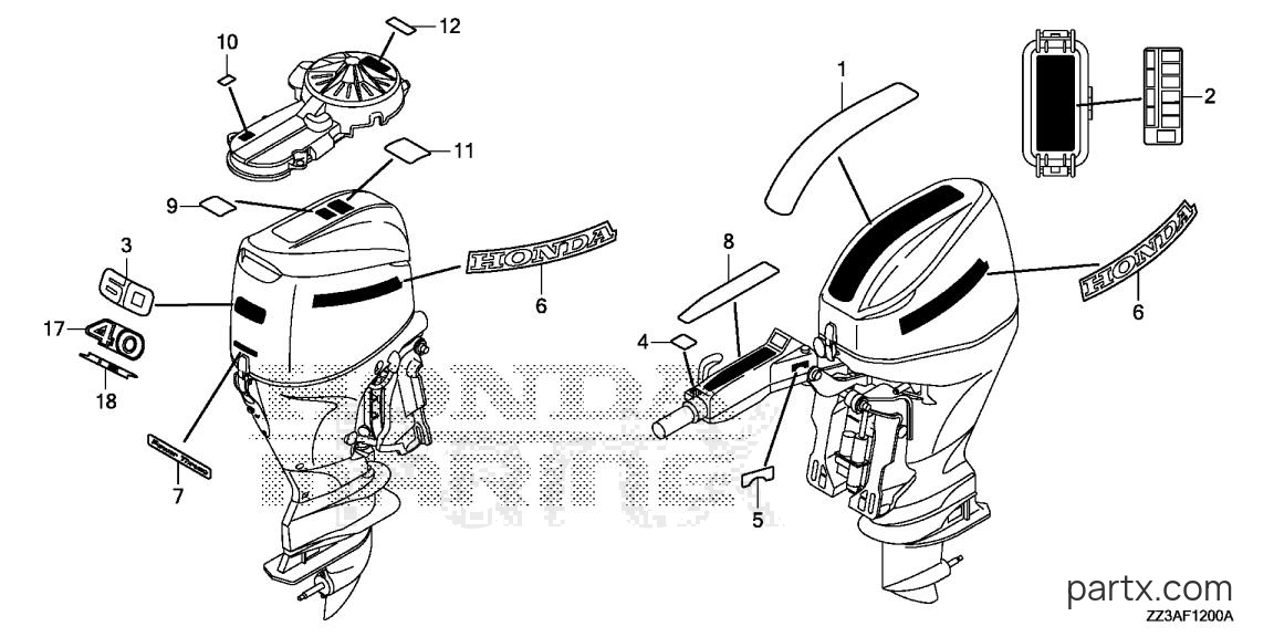 Honda BFP60AK1 LRTB - LABEL