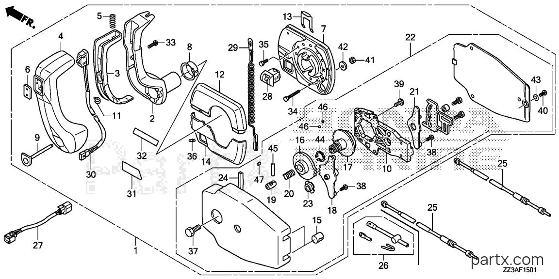 Honda BF60AK1 XRTA - REMOTE CONTROL BOX (PANEL MOUNT)