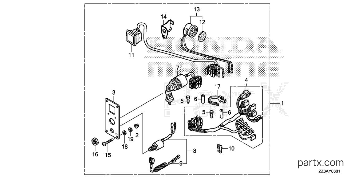 Honda BFP60AK1 LRTB - SWITCH PANEL KIT (2)