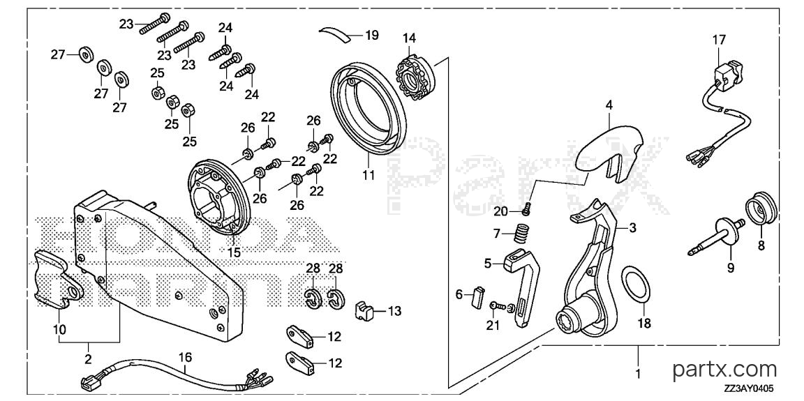 Honda BFP60AK1 LRTB - REMOTE CONTROL BOX (FLUSH MOUNT TYPE) (L.)