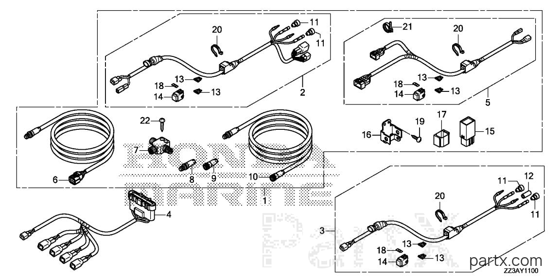 Honda BF60AK1 LRTA - CABLE KIT