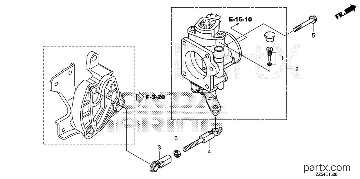Honda BF40D LHA - THROTTLE BODY