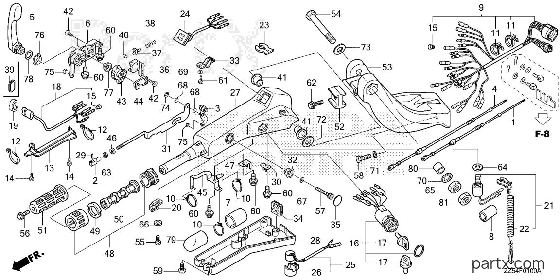 Honda BF40D LHA - HANDLEBAR