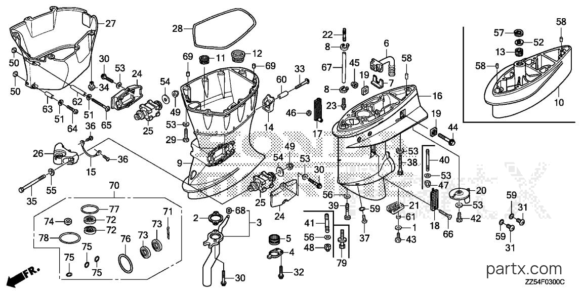 Honda BF40D LRTA - EXTENSION CASE