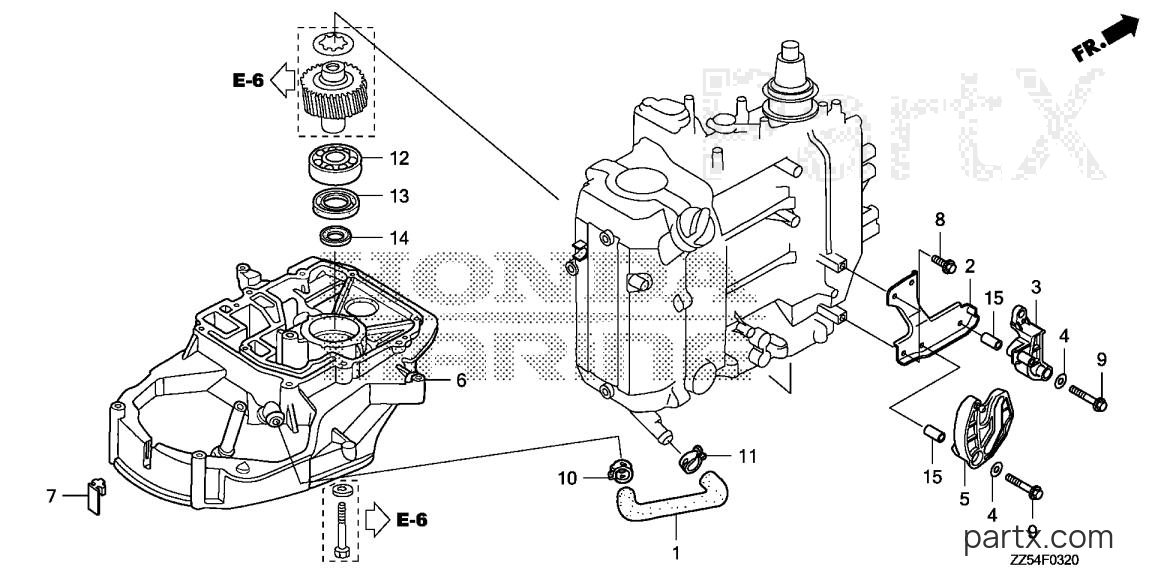 Honda BF40D LHA - PRIMARY GEAR CASE