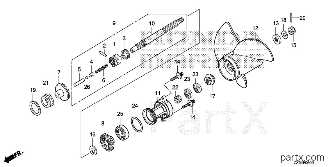 Honda BF50D XRTA - PROPELLER SHAFT