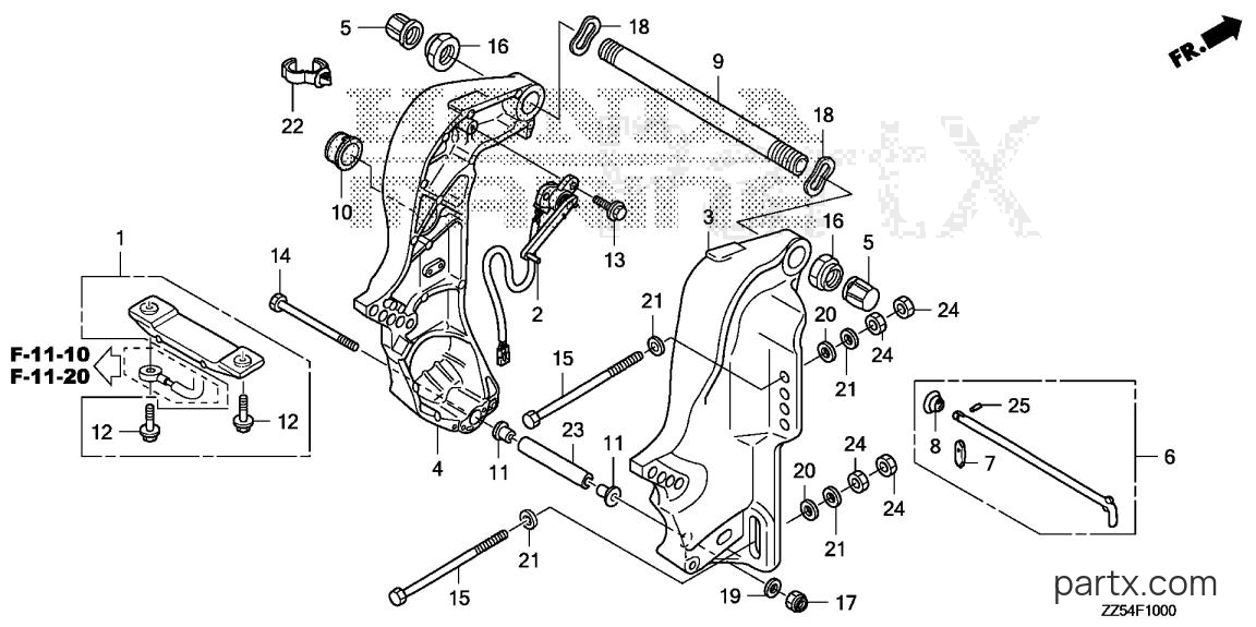 Honda BF50D LRTA - STERN BRACKET
