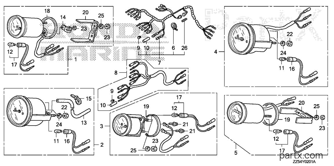 Honda BF50D XRTA - METER KIT (ANALOG)