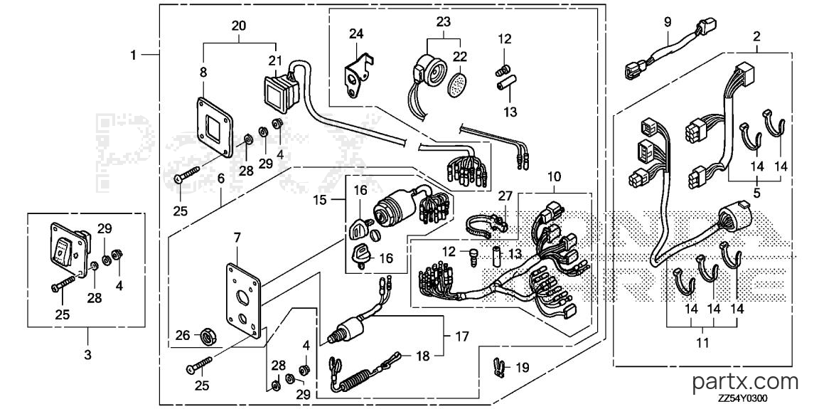 Honda BF40D LRTA - SWITCH PANEL KIT (1)