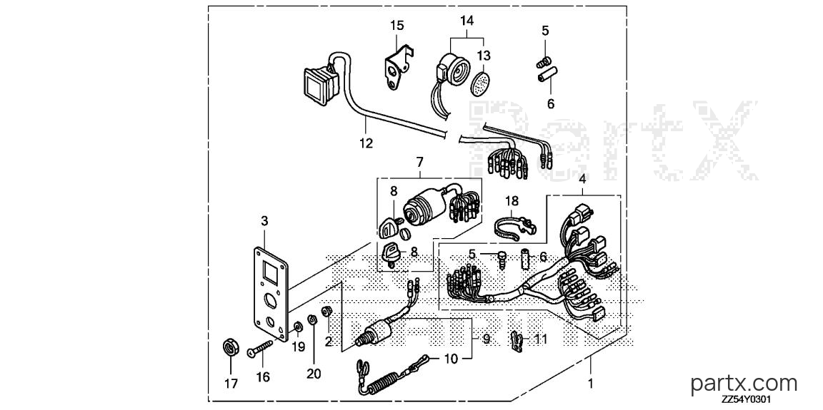 Honda BF50D LRTA - SWITCH PANEL KIT (2)