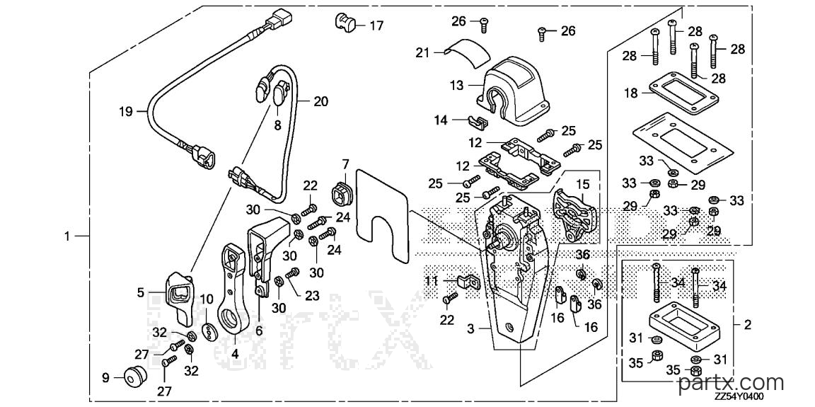 Honda BF50D XRTA - REMOTE CONTROL (TOP MOUNT SINGLE TYPE) (R.)